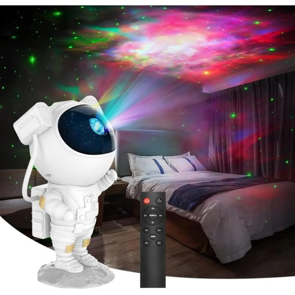 Astronaute projecteur galaxie